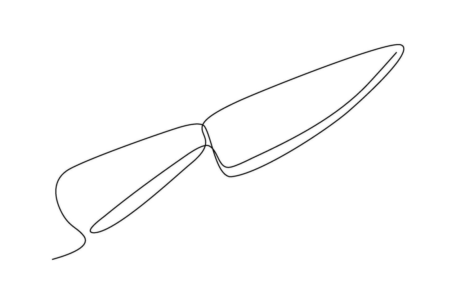 continuous line kitchen knife vector illustration