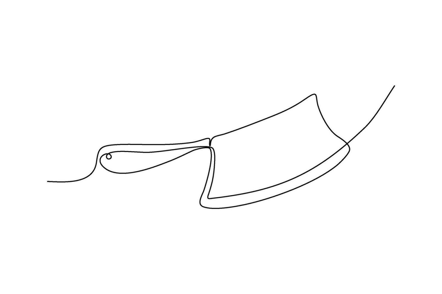 continuo línea Carnicero cuchillo vector ilustración