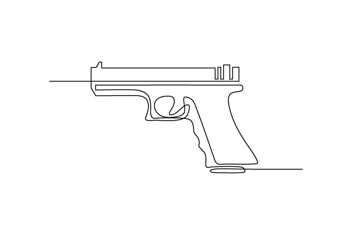 continuo línea Arte dibujo de un policía pistola vector