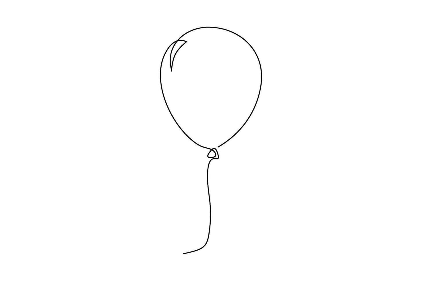 balloon continuous line art drawing vector