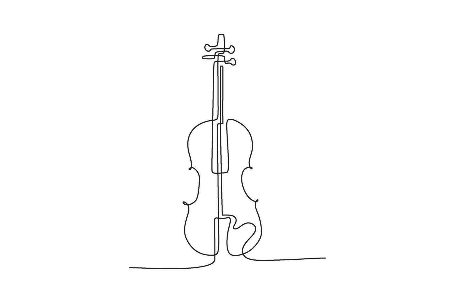 violín continuo línea Arte dibujo vector