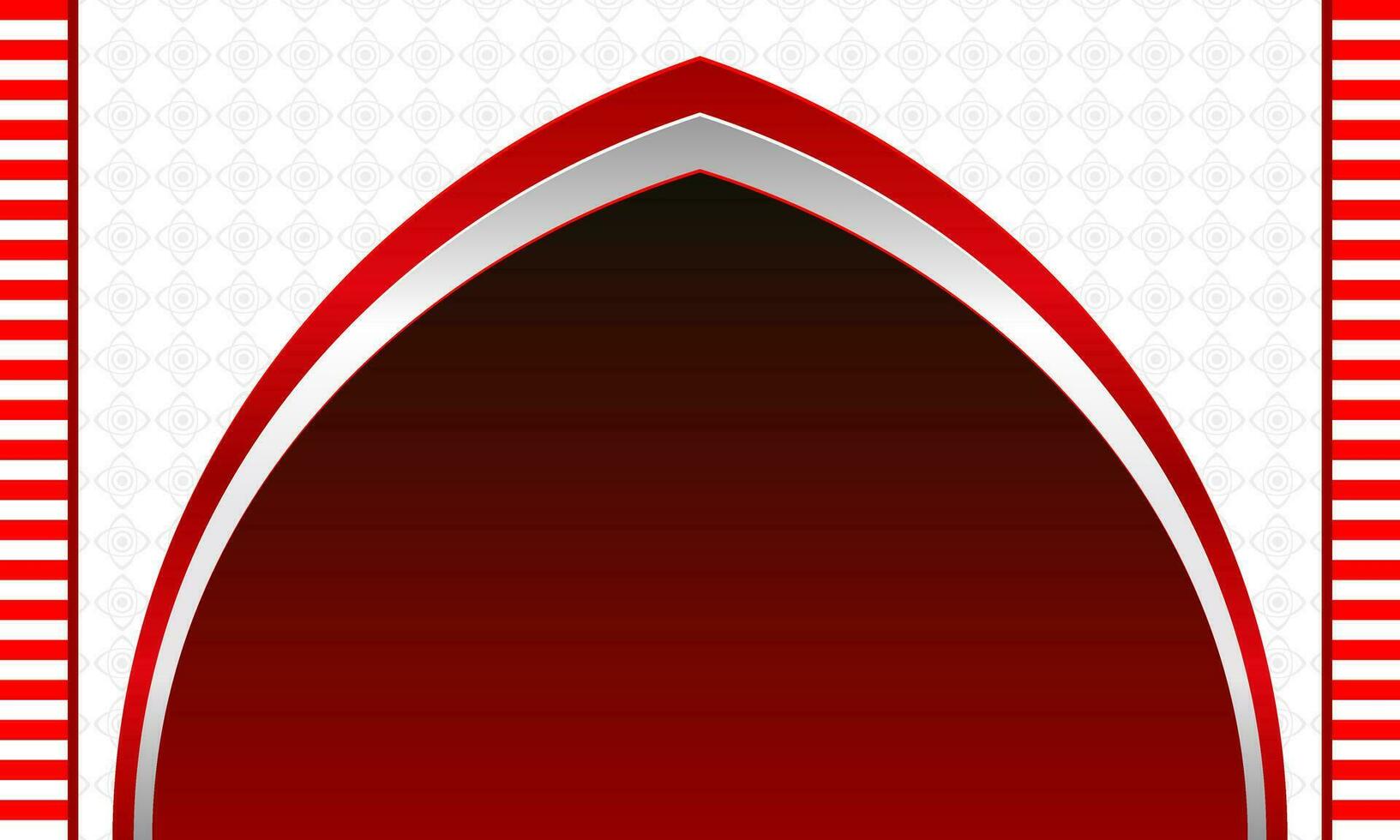 Red and white background with gate and pattern vector
