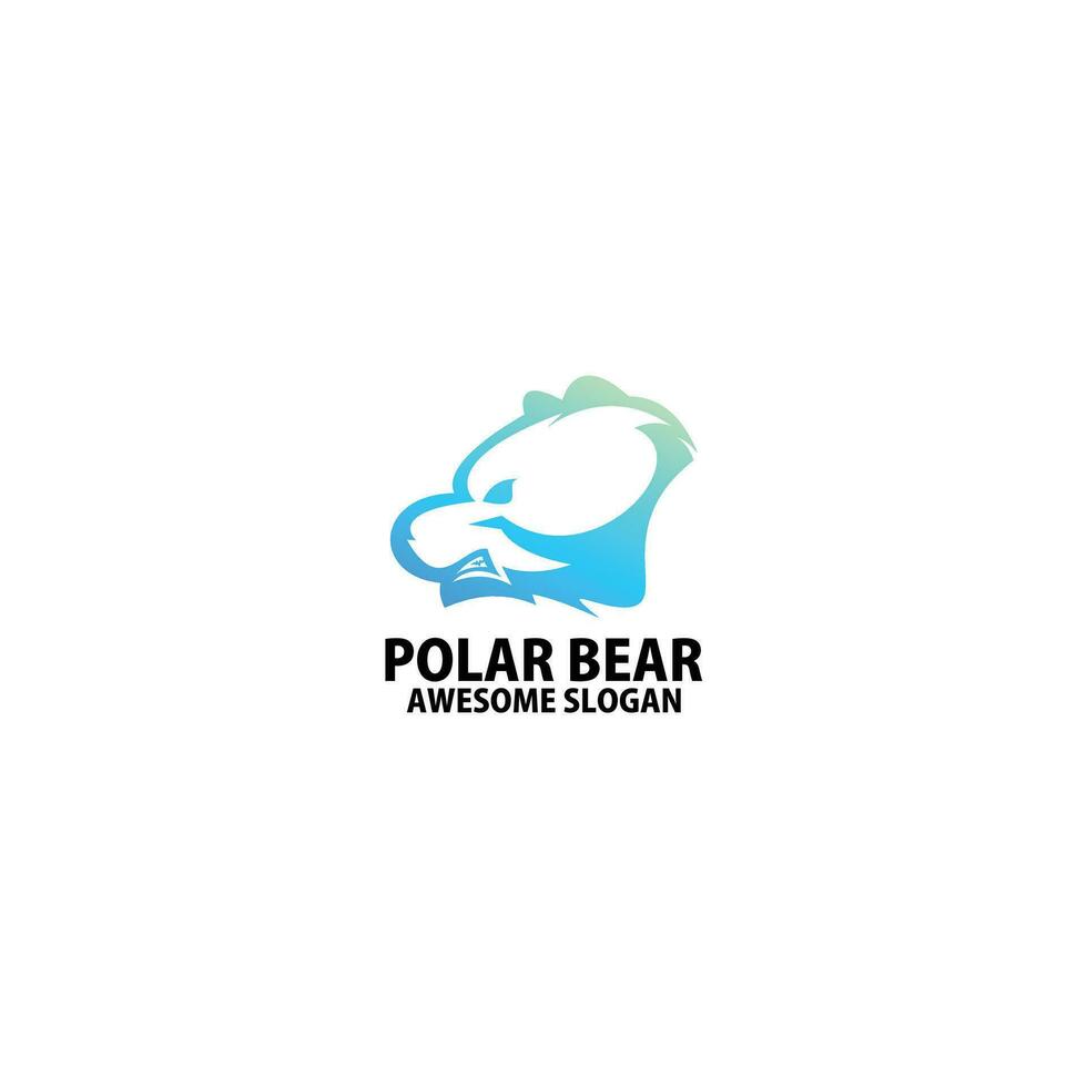 polar bear logo design gradient color vector