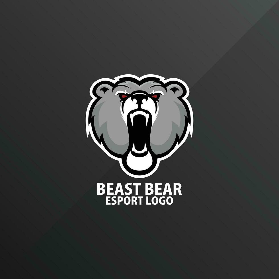 beast bear angry logo design mascot vector