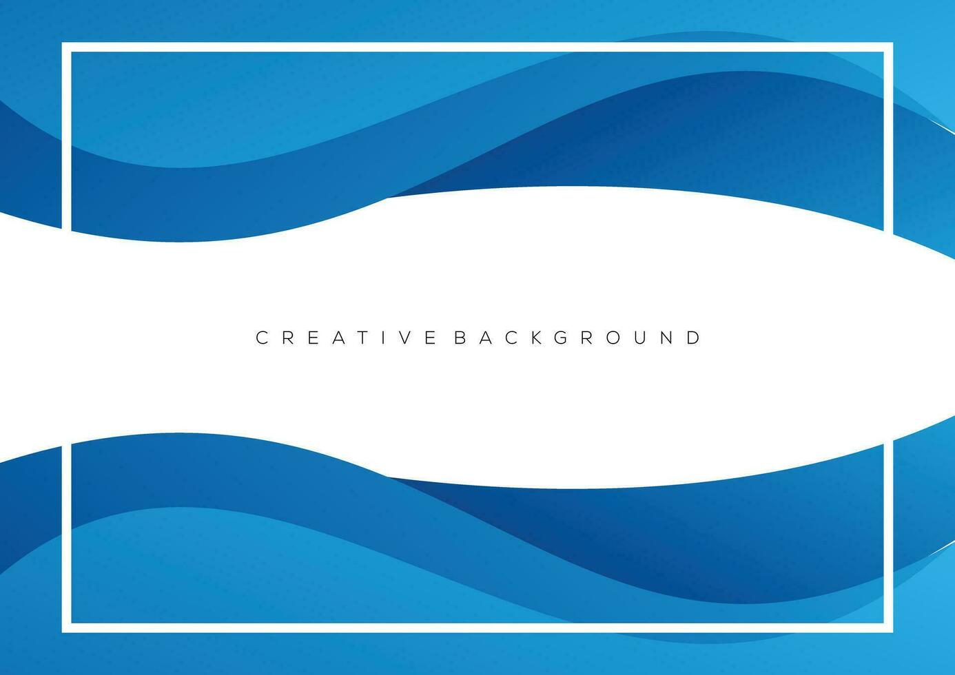 blue wave abstract frame background design gradient color vector