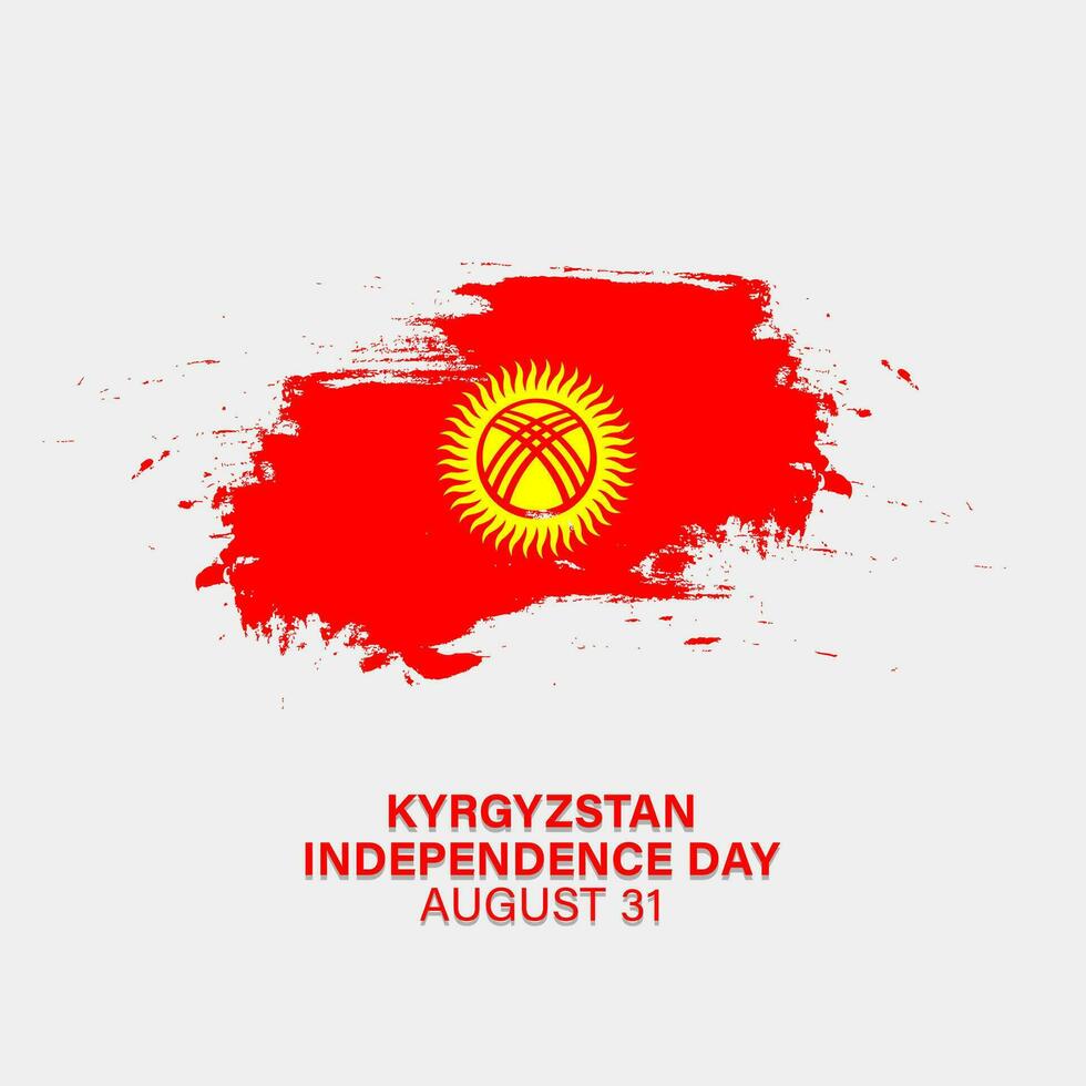 August 31, independence day kyrgyzstan. Kyrgyzstan flag ribbon shape