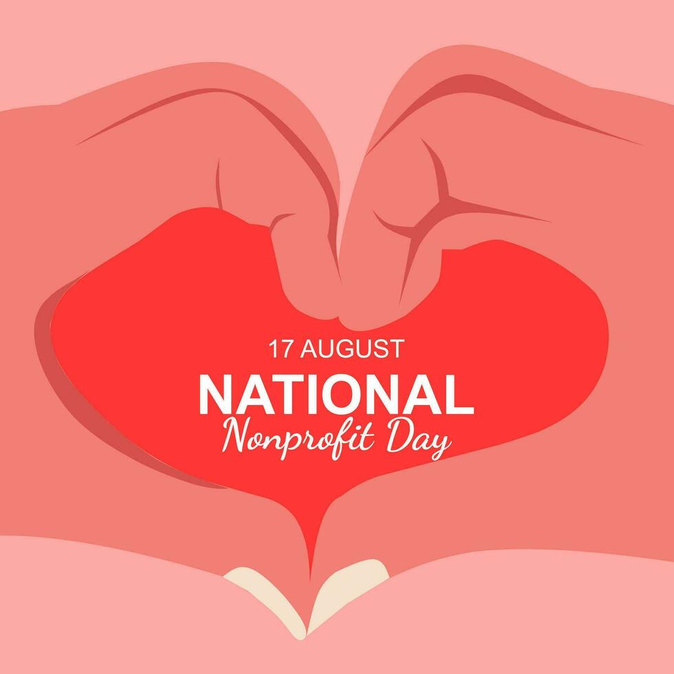 National Nonprofit Day, On 17 august. banner, Holiday, poster, card and background design vector