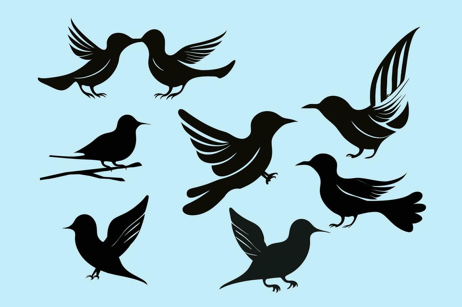 bird silhouette elements, vector design