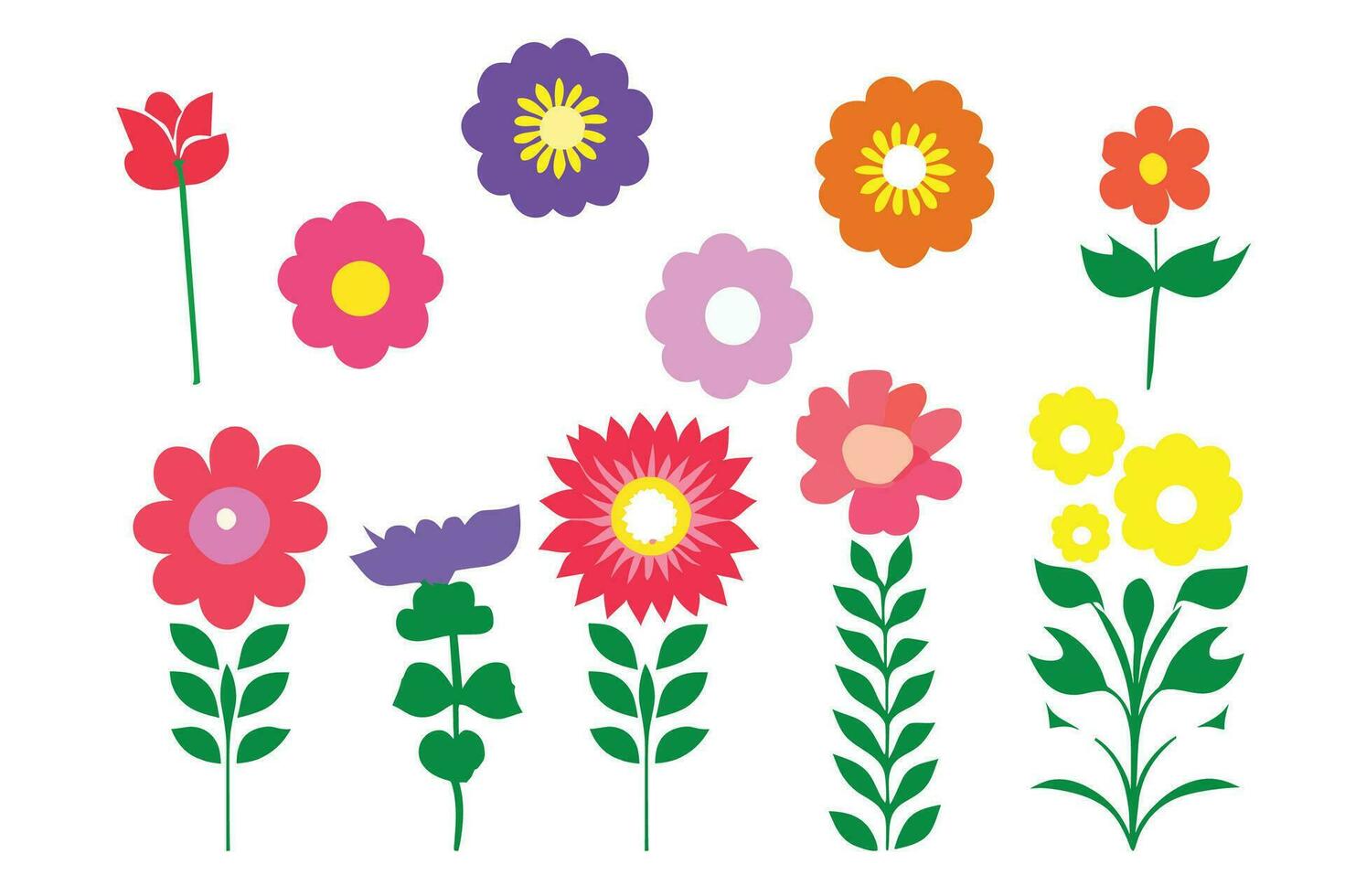 flores símbolo , silueta elementos, vector diseño