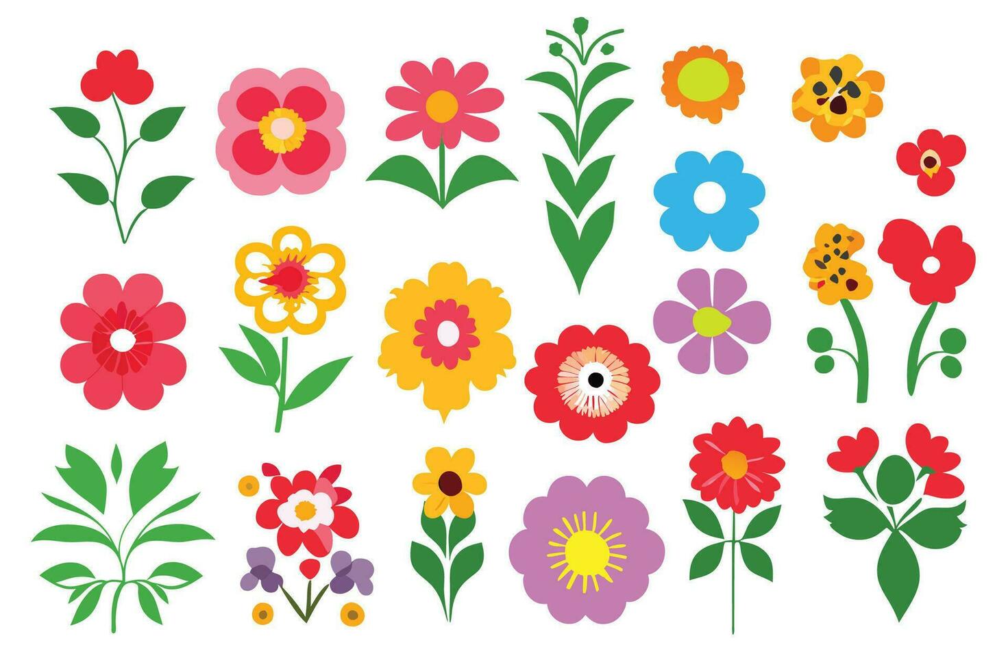 flowers symbol , silhouette elements, vector design