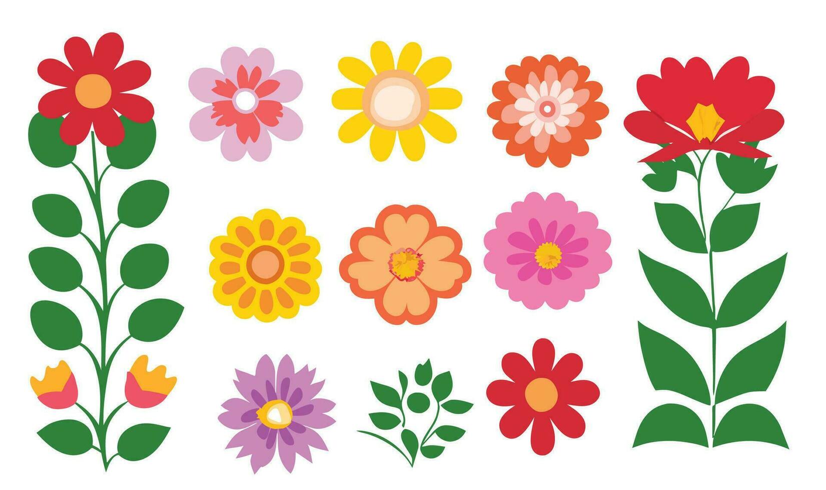 flores símbolo , silueta elementos, vector diseño