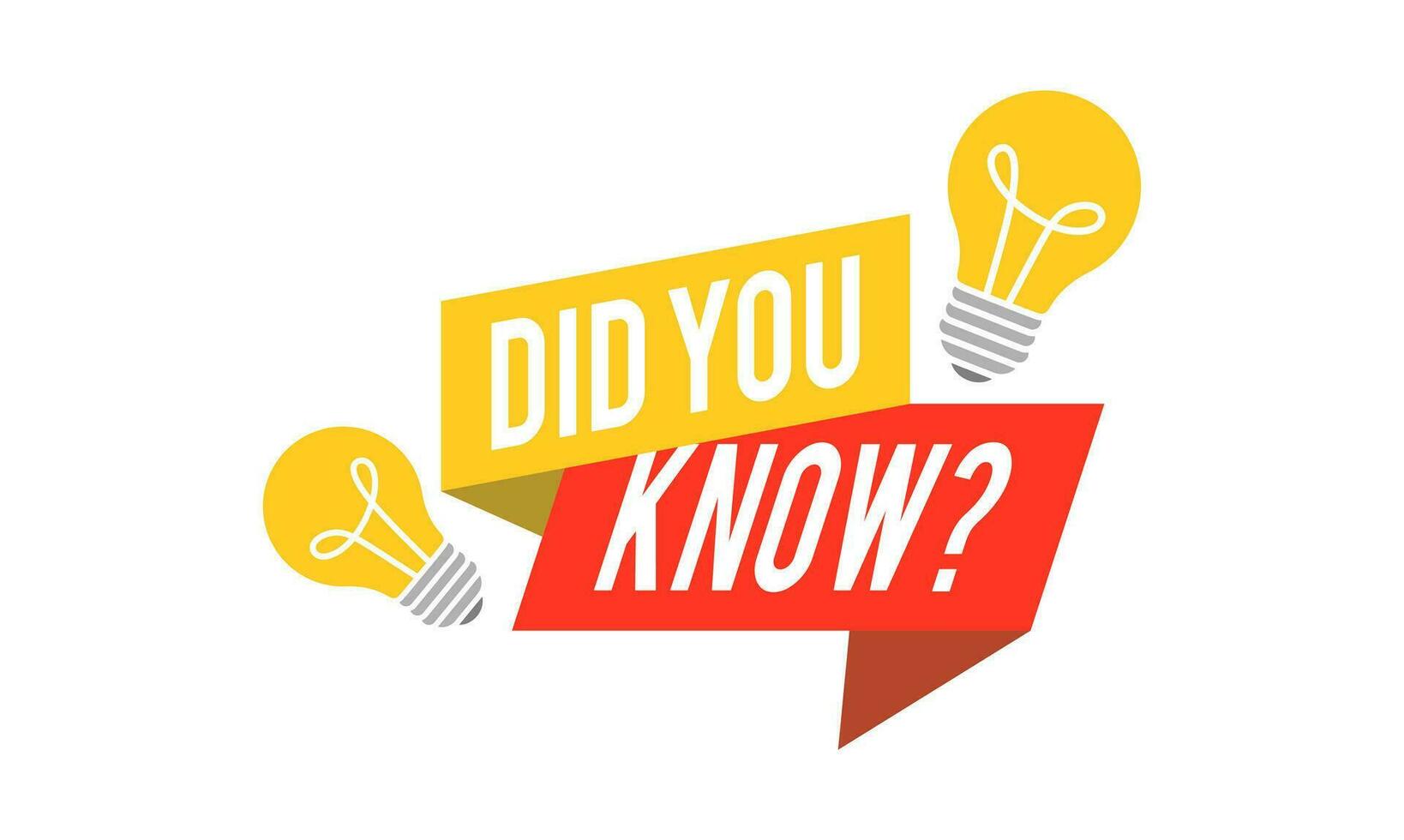 Did You Know label design with light bulb. Did You Know sign illustration vector. vector