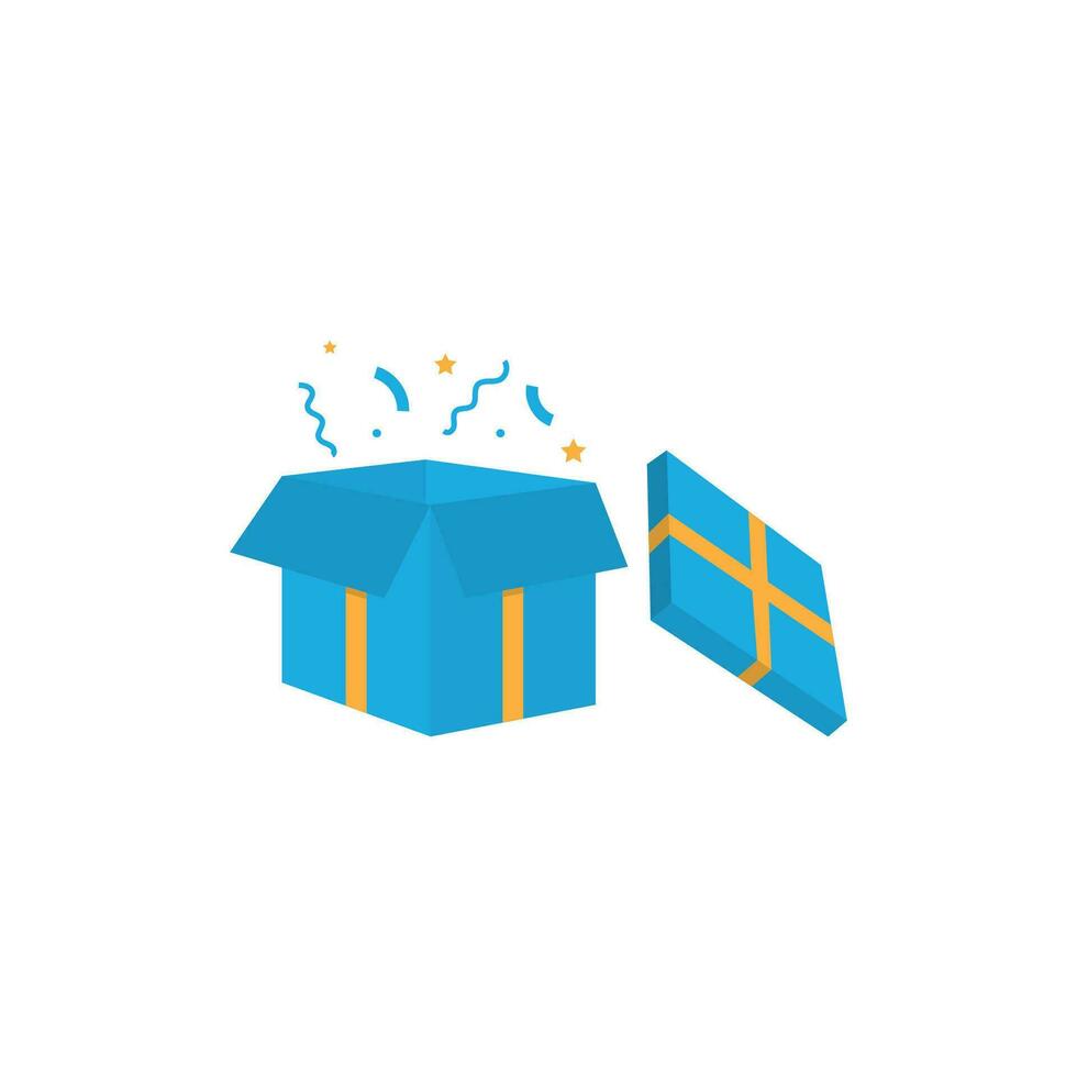 regalo caja logo modelo aislado en blanco antecedentes vector