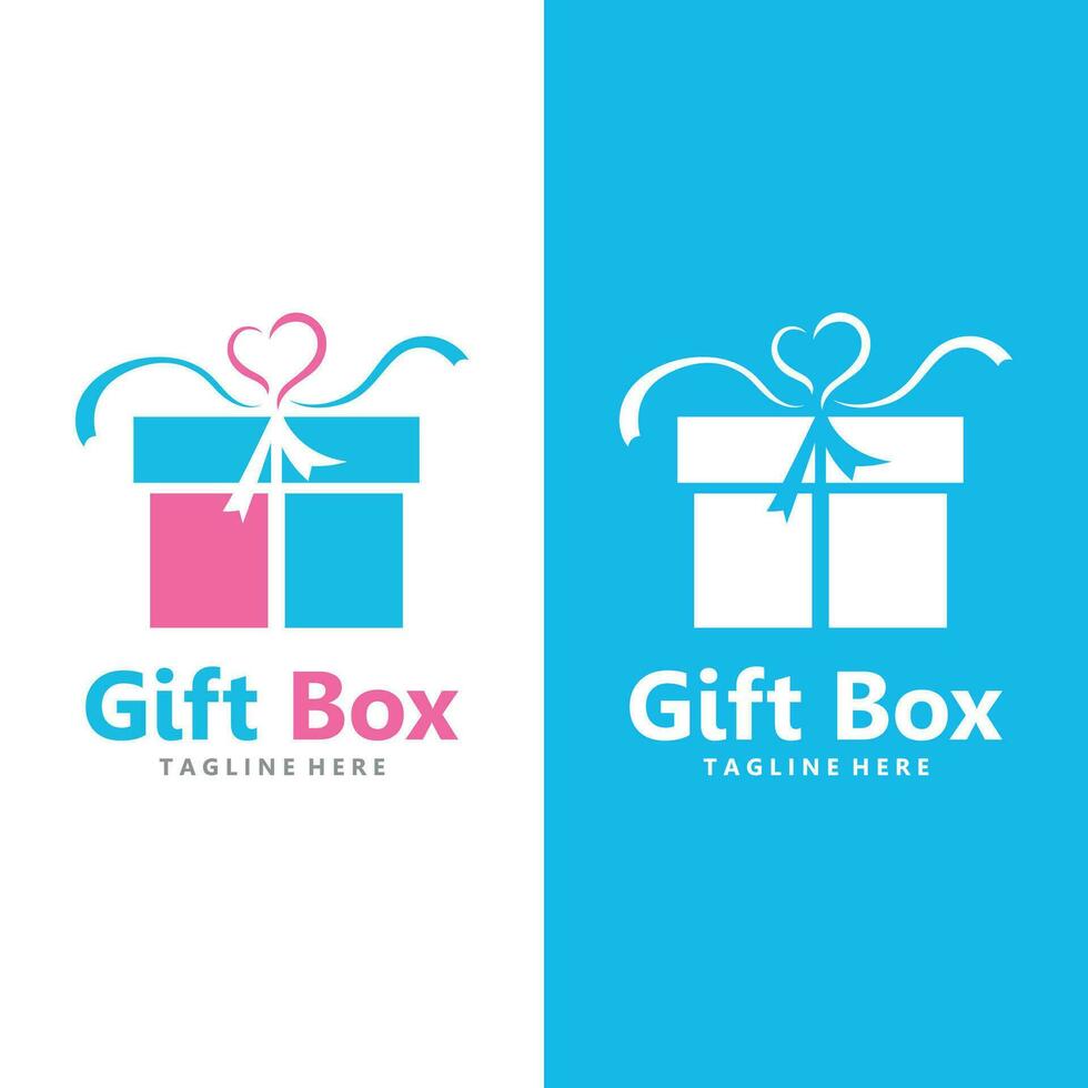 Gift Box Logo Template Isolated on White Background vector