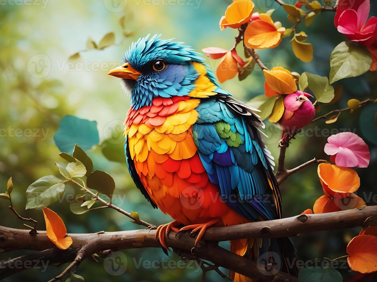 A Colorful bird in forest photo
