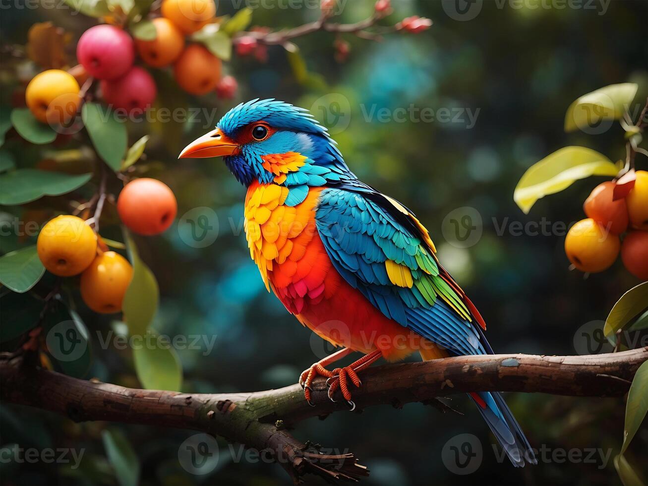 A Colorful bird in forest photo