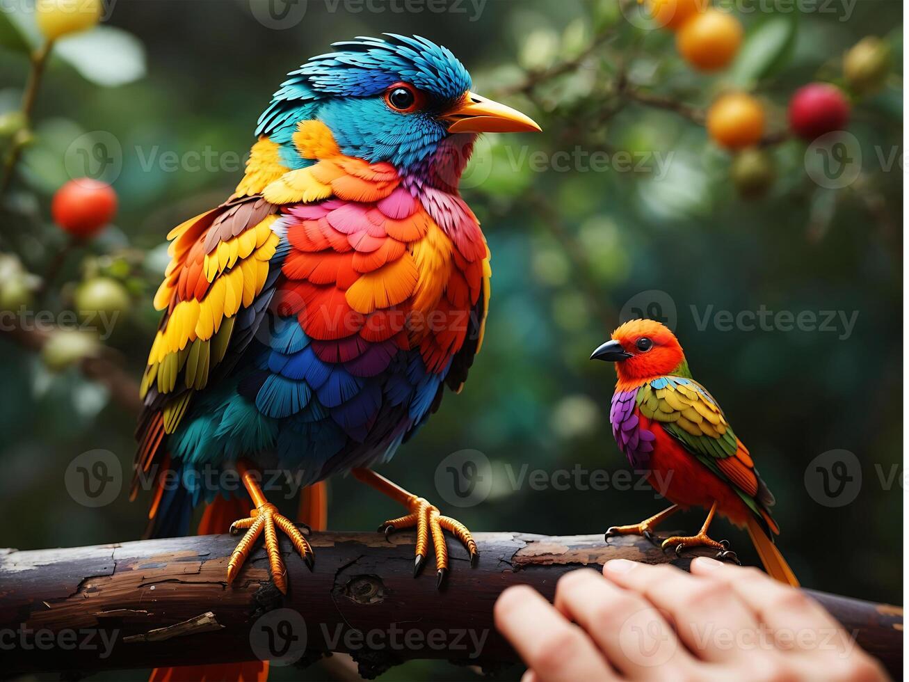 A Colorful bird in forest ai generated photo