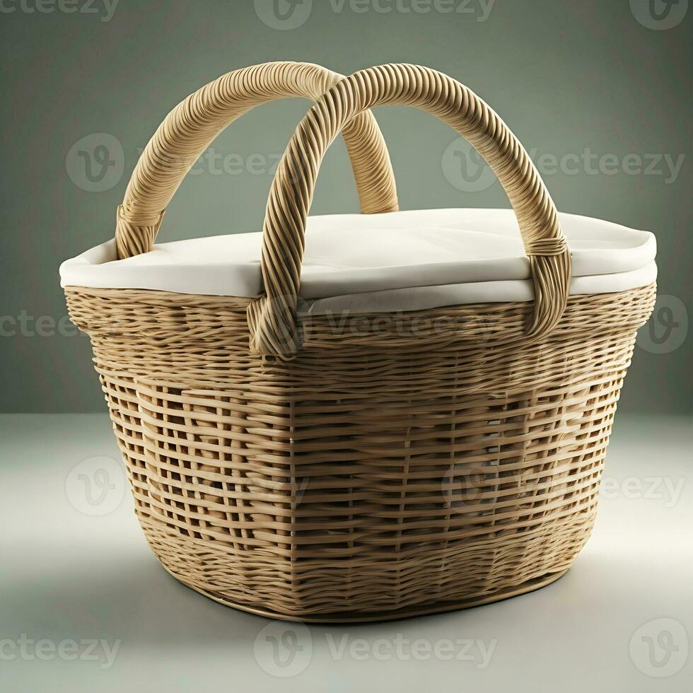 Wicker basket ai generate photo