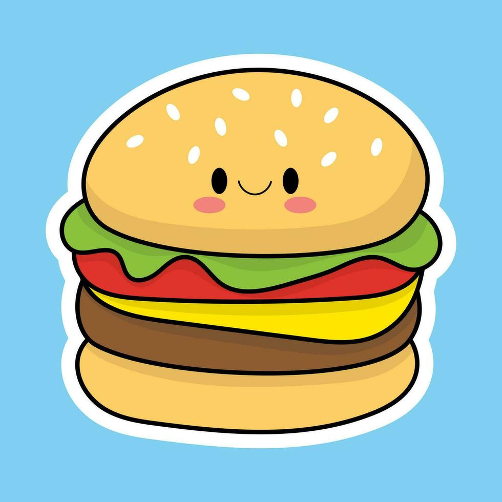 linda hamburguesa vector