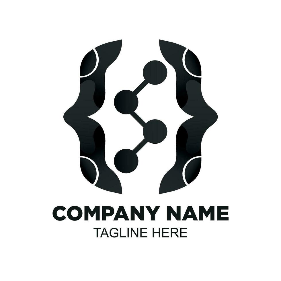 Vector Black Gradient Code Modern Logo, Suitable for Technology Company