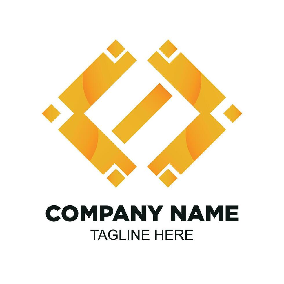 Vector Logo Modern Yellow Gradient Code, Suitable for Technology Companies