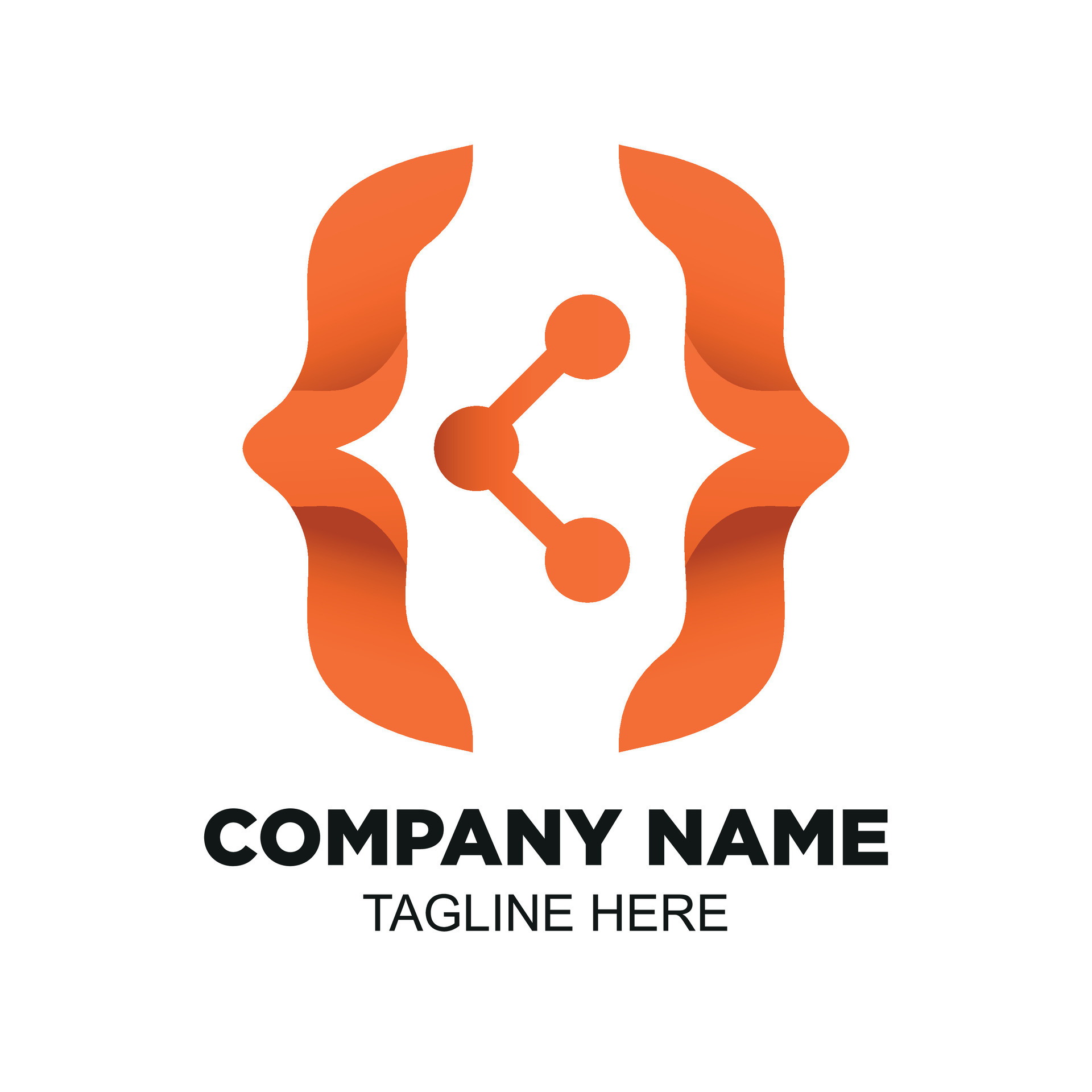 Vector Logo Modern Orange Gradient Code, Suitable for Technology ...