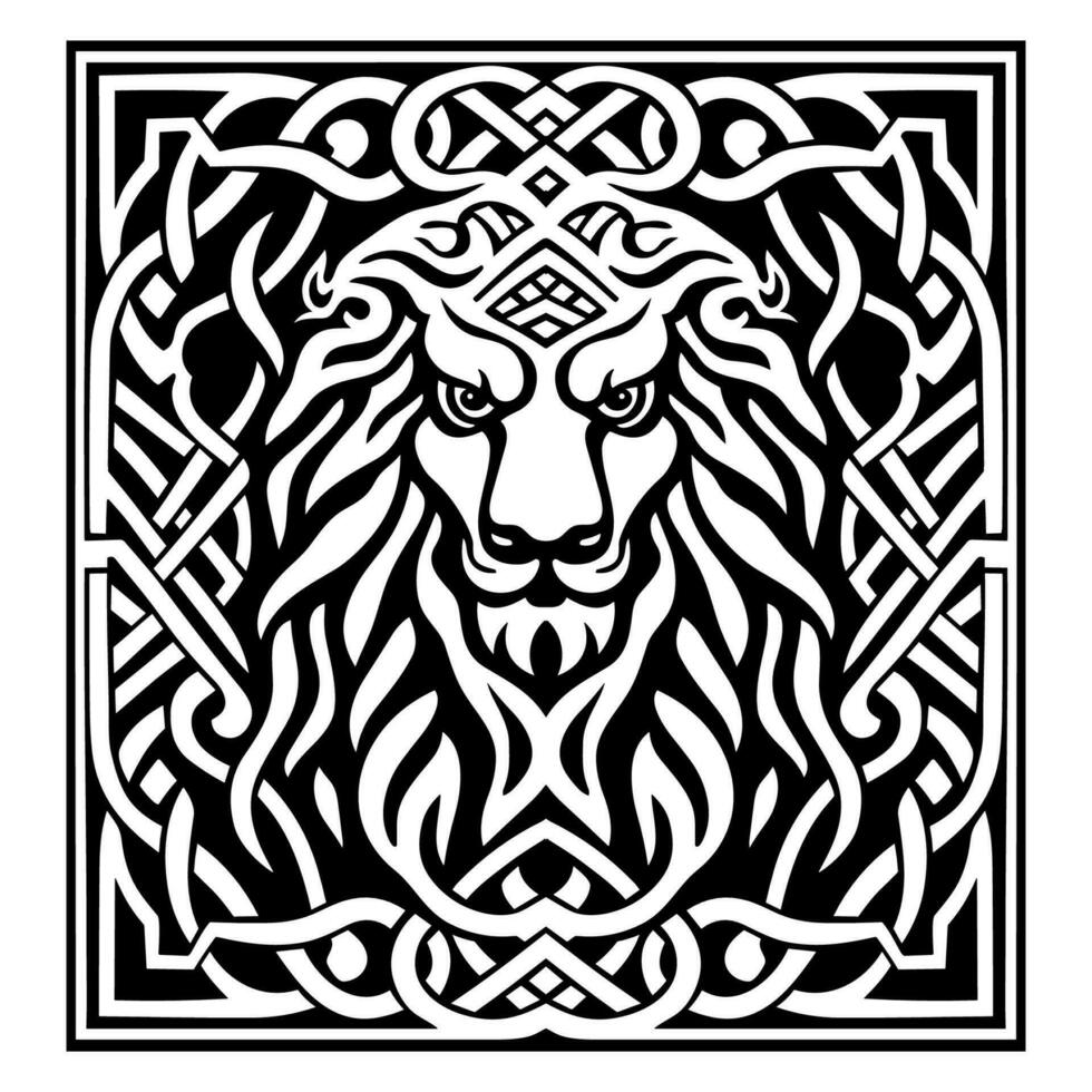 Vector lion celtic knot