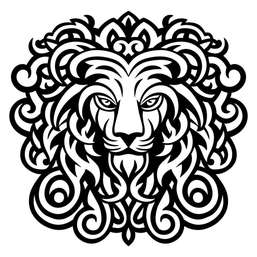 vector león céltico nudo