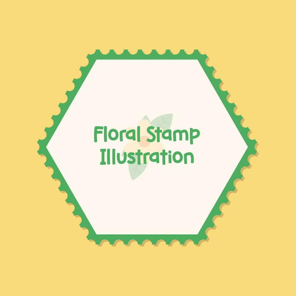 Simple floral polygonal postal stamp vector illustration