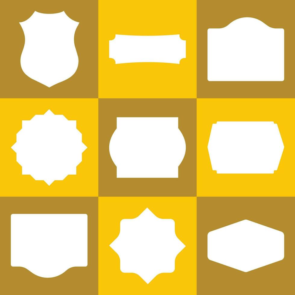 vintage sale white blank shape yellow background vector