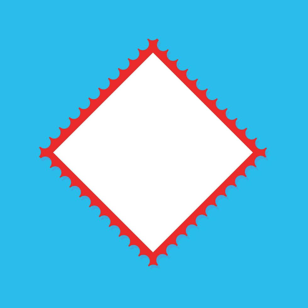 Simple floral square postal stamp vector illustration