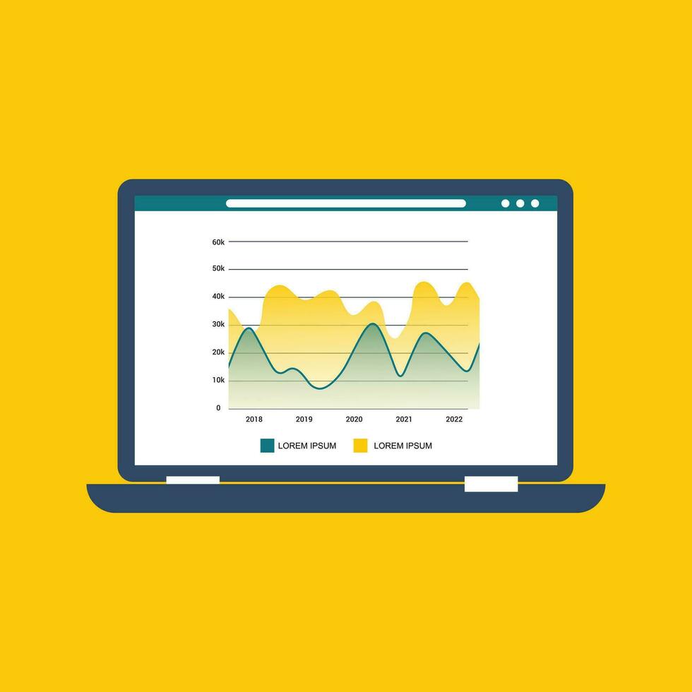 Computer web analysis diagram flat concept design vector