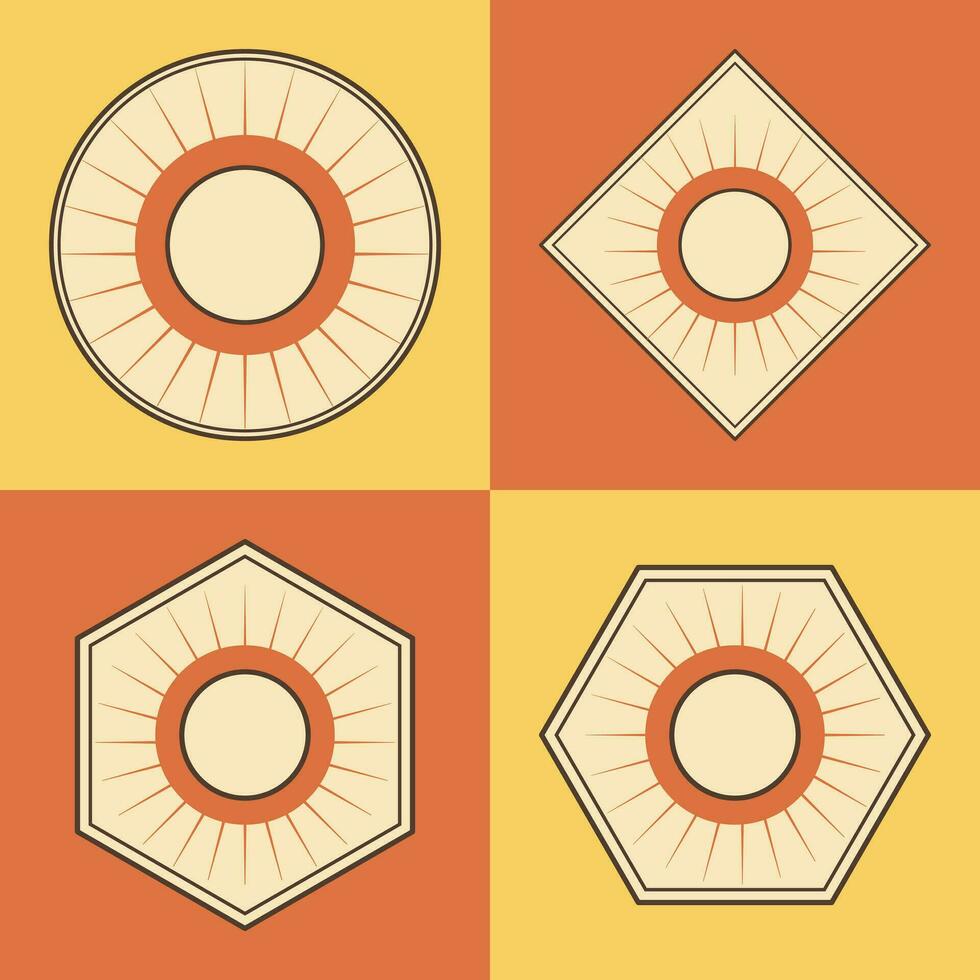 Set of abstract geometric vintage shape vector illustrations