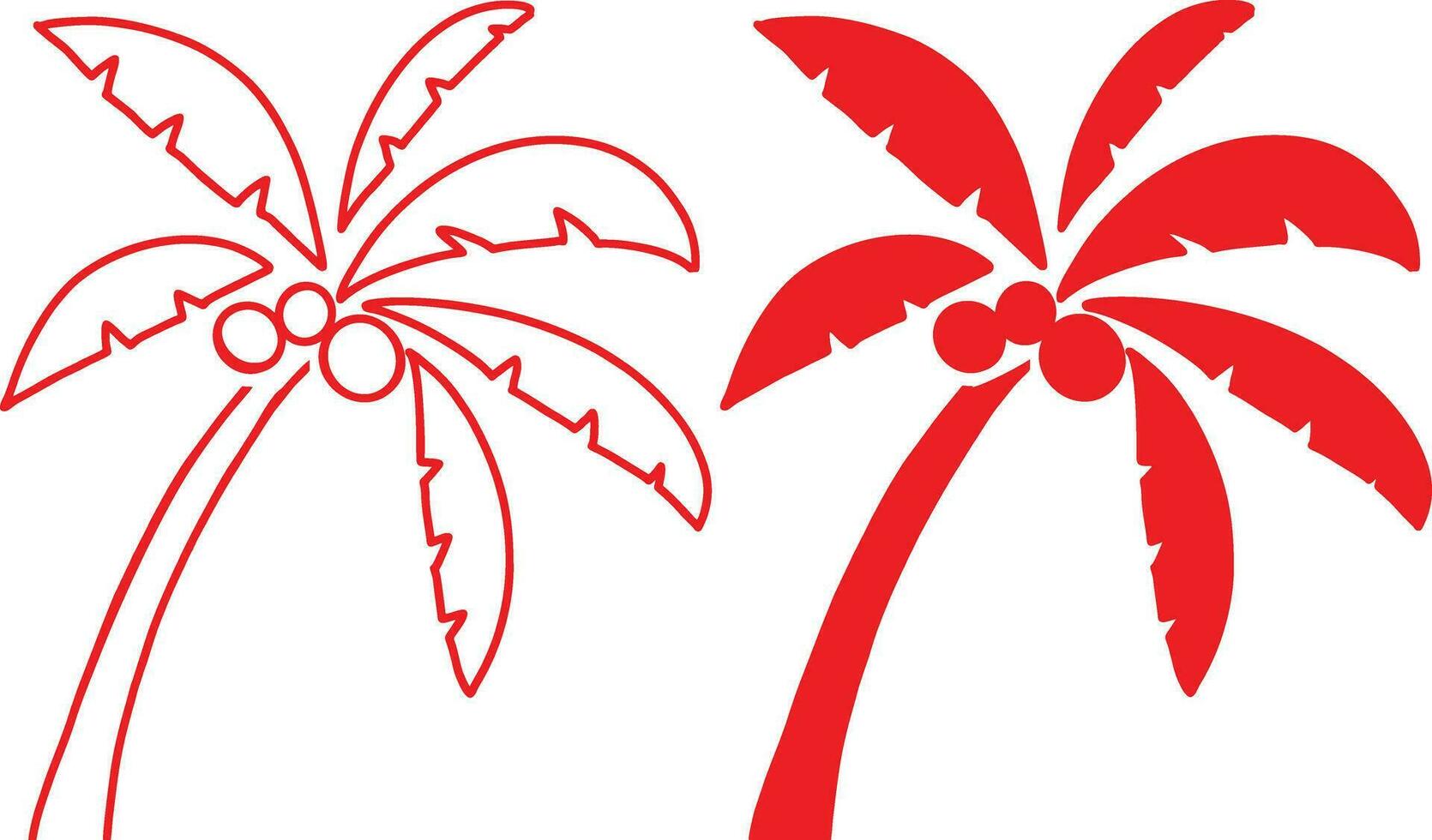 coconut trees vector illustrations