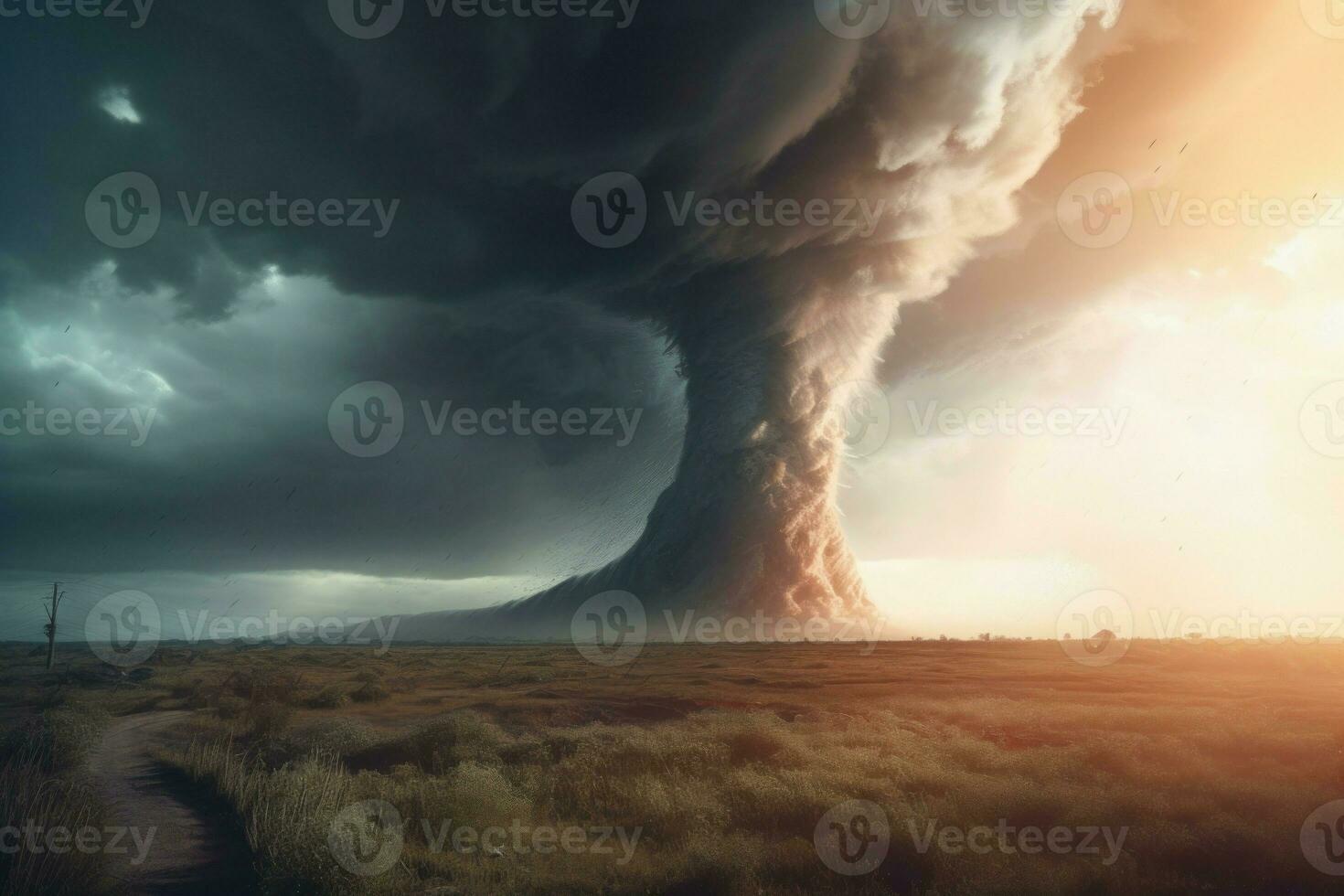 Storm tornado nature. Generate Ai photo