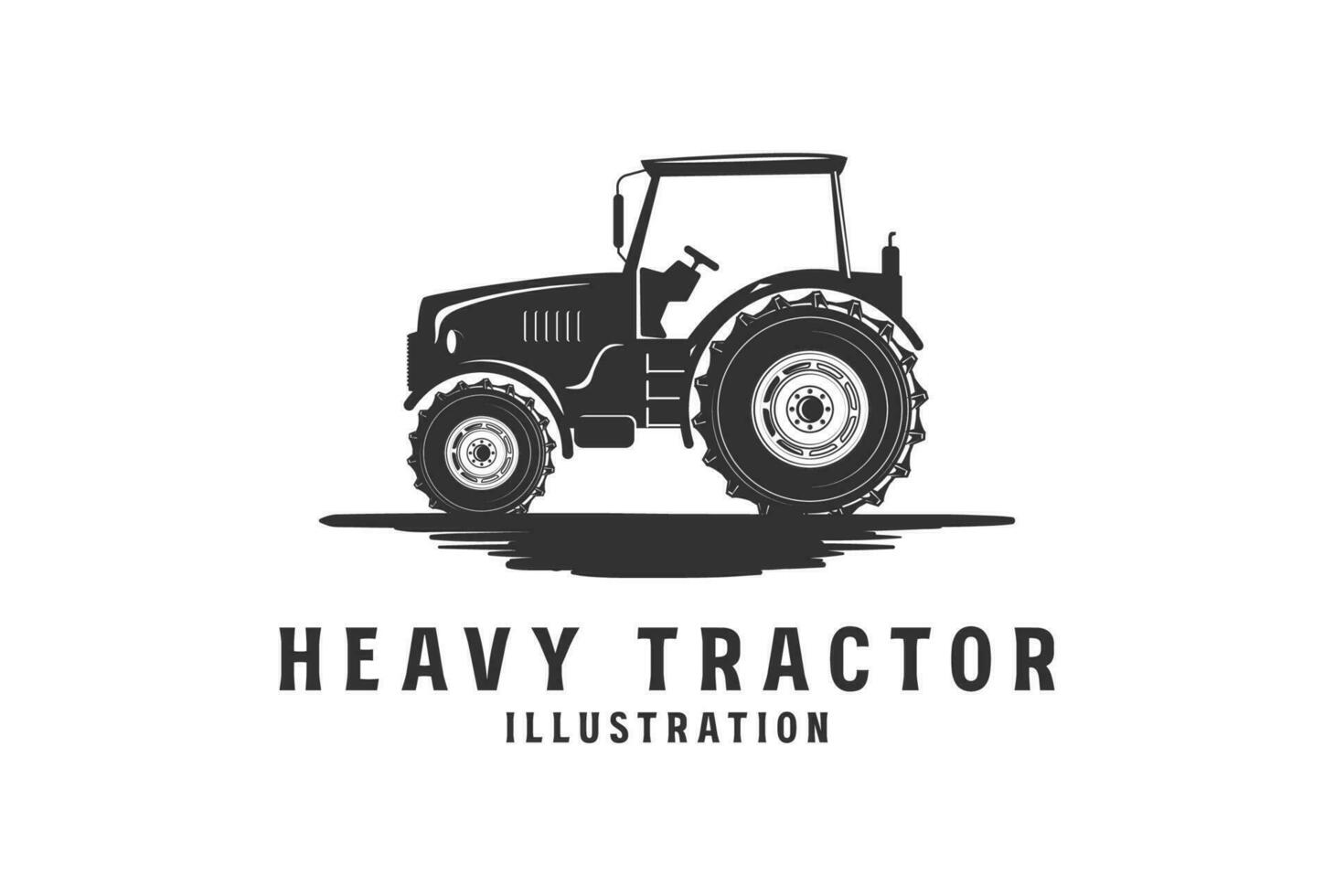 Clásico rústico pesado granja tractor máquina icono ilustración vector