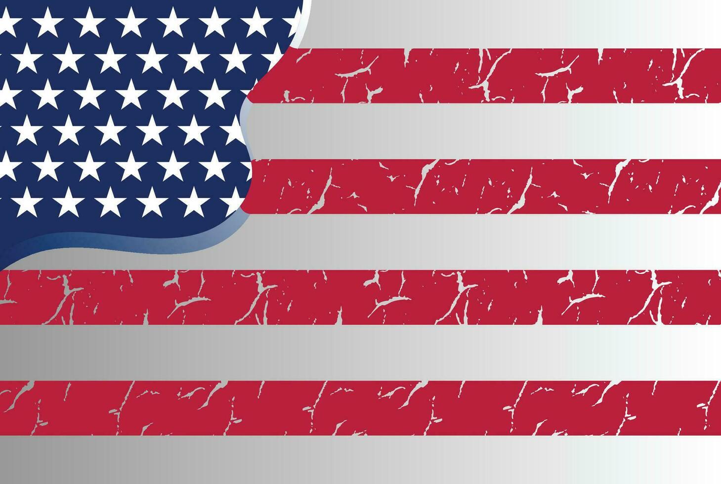 Retro American US Flag with Grunge Texture for Independence Day Background Design vector