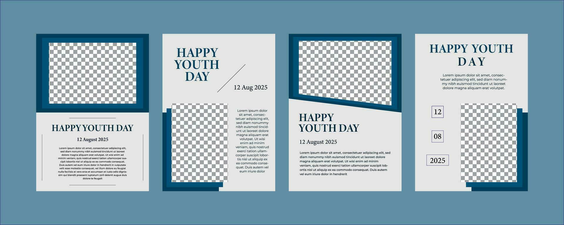 Creative vector of social media post template for Youth day, Happy Youth Day, Perfect for social media post, background and web internet ads.