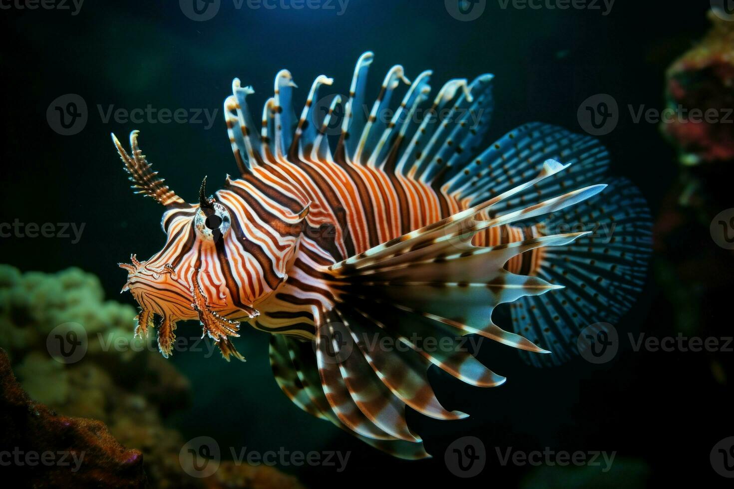 Ocean lionfish marine. Generate Ai photo