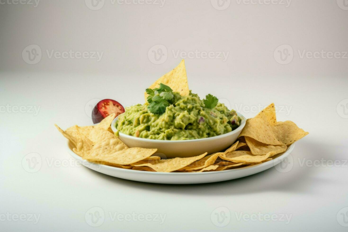 guacamole nachos bocadillo. generar ai foto
