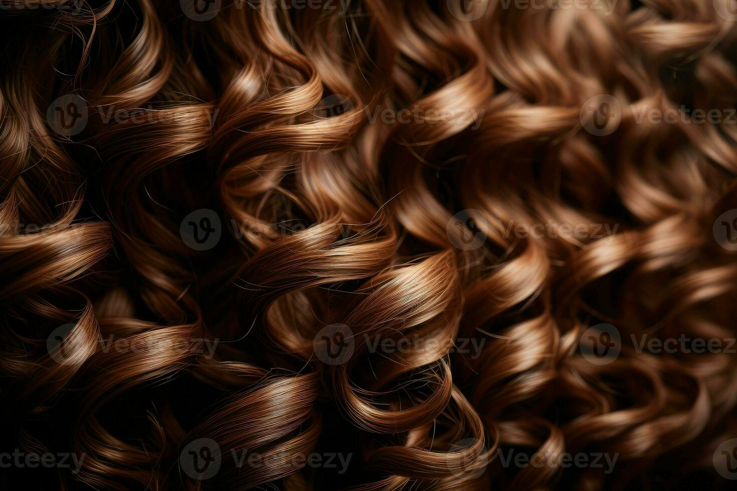 Curls brown hair. Generate Ai photo