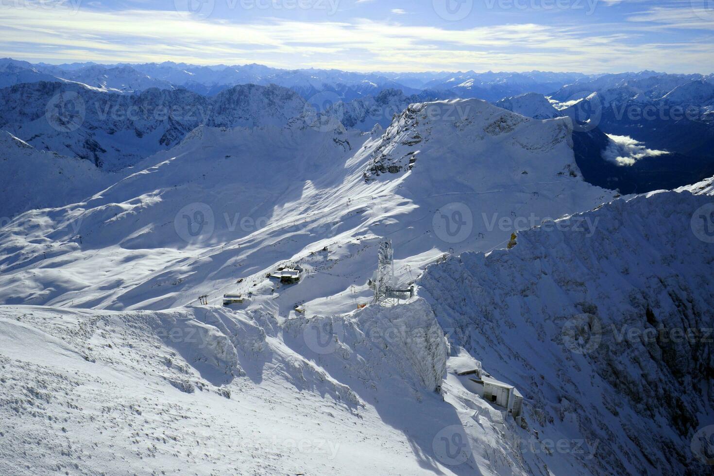 Beautiful view of the Alpine peaks in winter photo