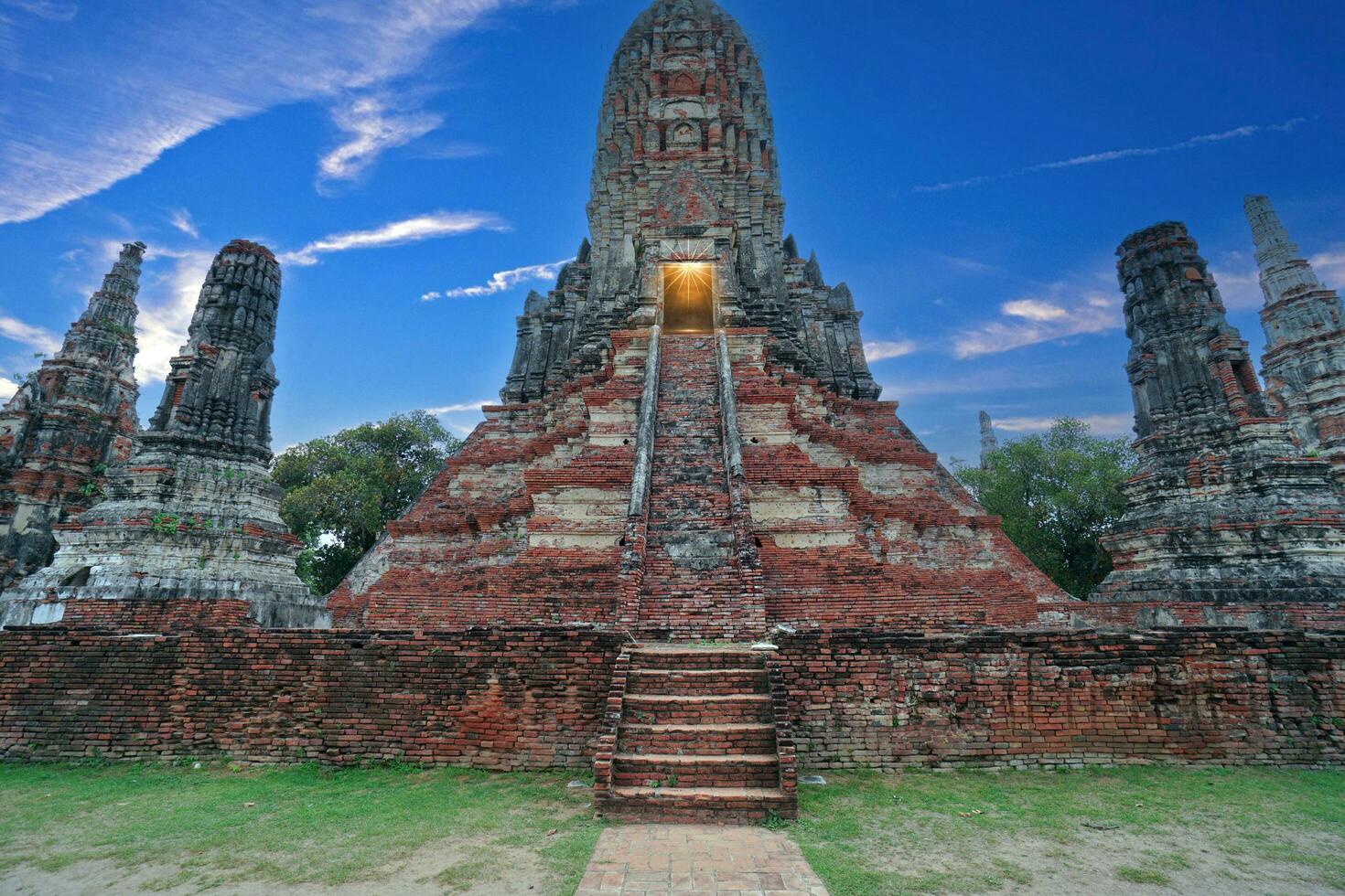 Ayutthaya Historical Park, ancient and beautiful temple in Ayutthaya period Wat Chaiwatthanaram, Thailand photo