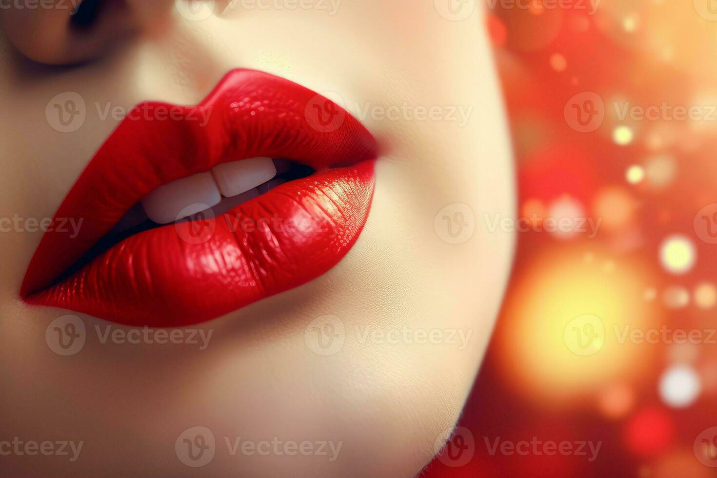 Red lips. Generate Ai photo