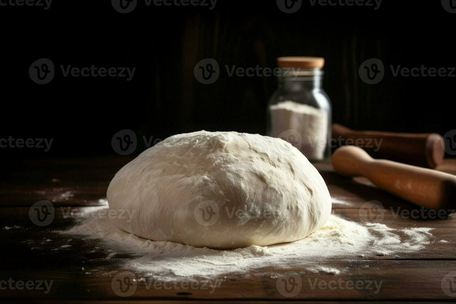 Handmade bread dough. Generate Ai photo