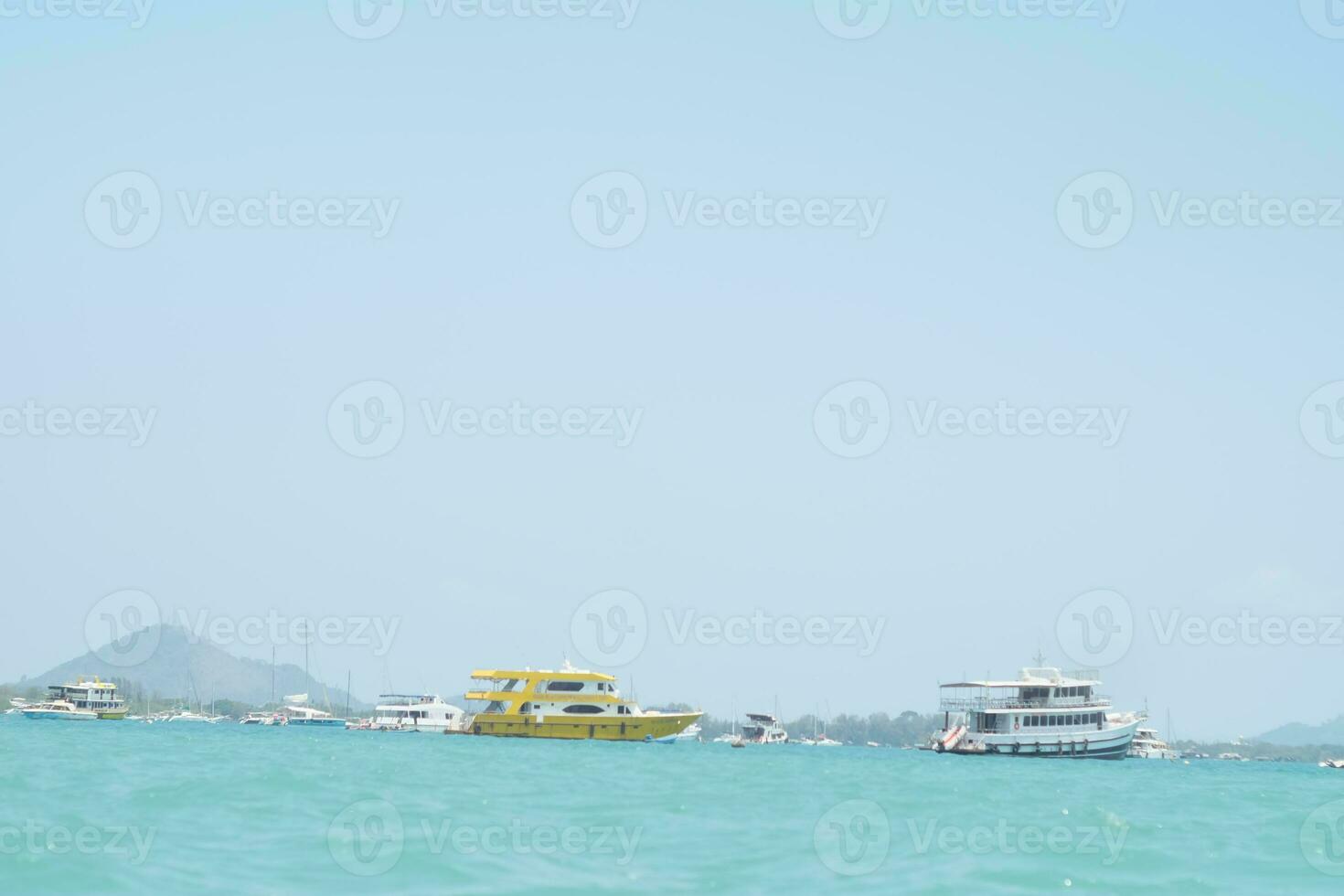 fishing boat on the sea Beach sky photo