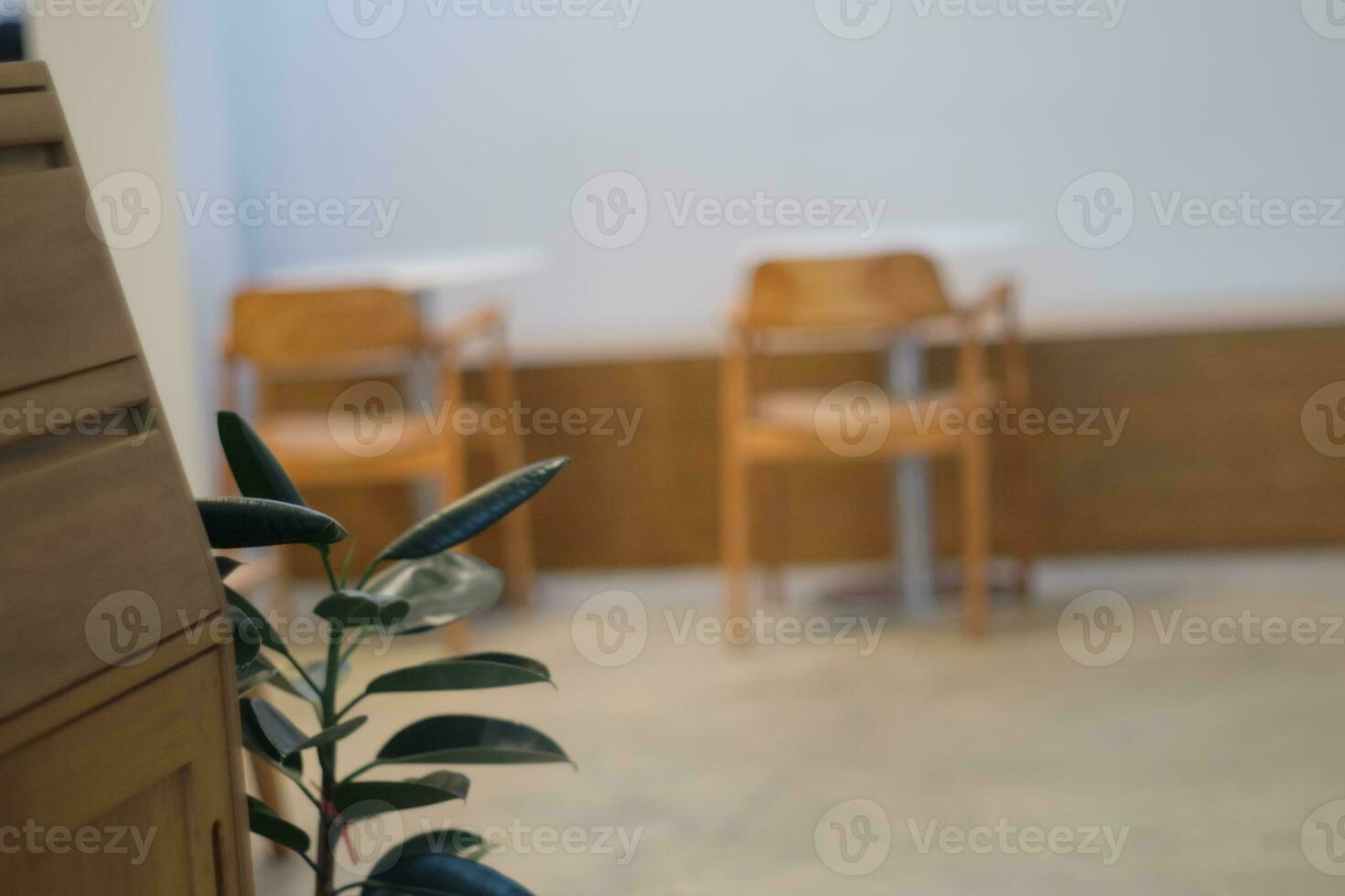 Table and chair in minimal cafe photo