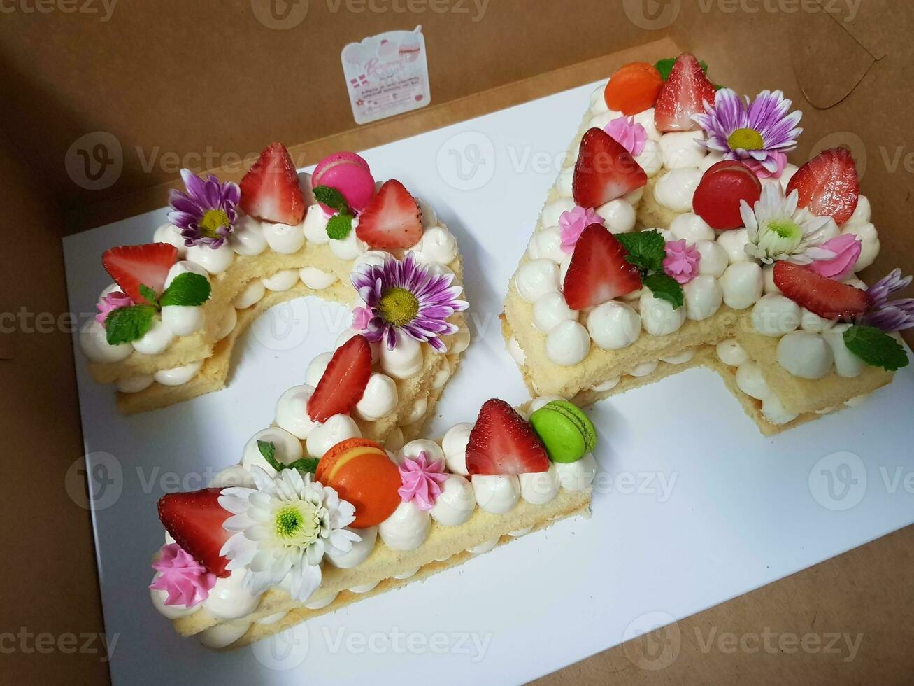 close - up view of delicious strawberries shortcake photo