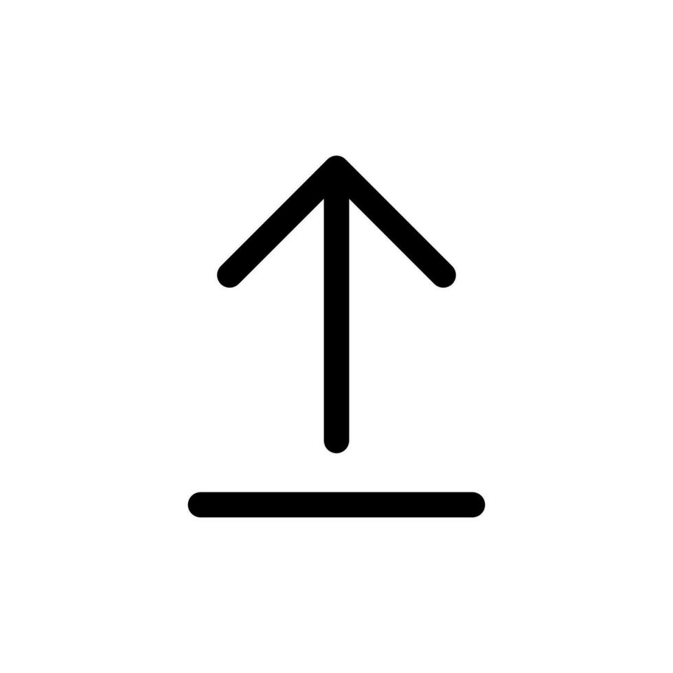 Upload button icon in line style design isolated on white background. Editable stroke. vector
