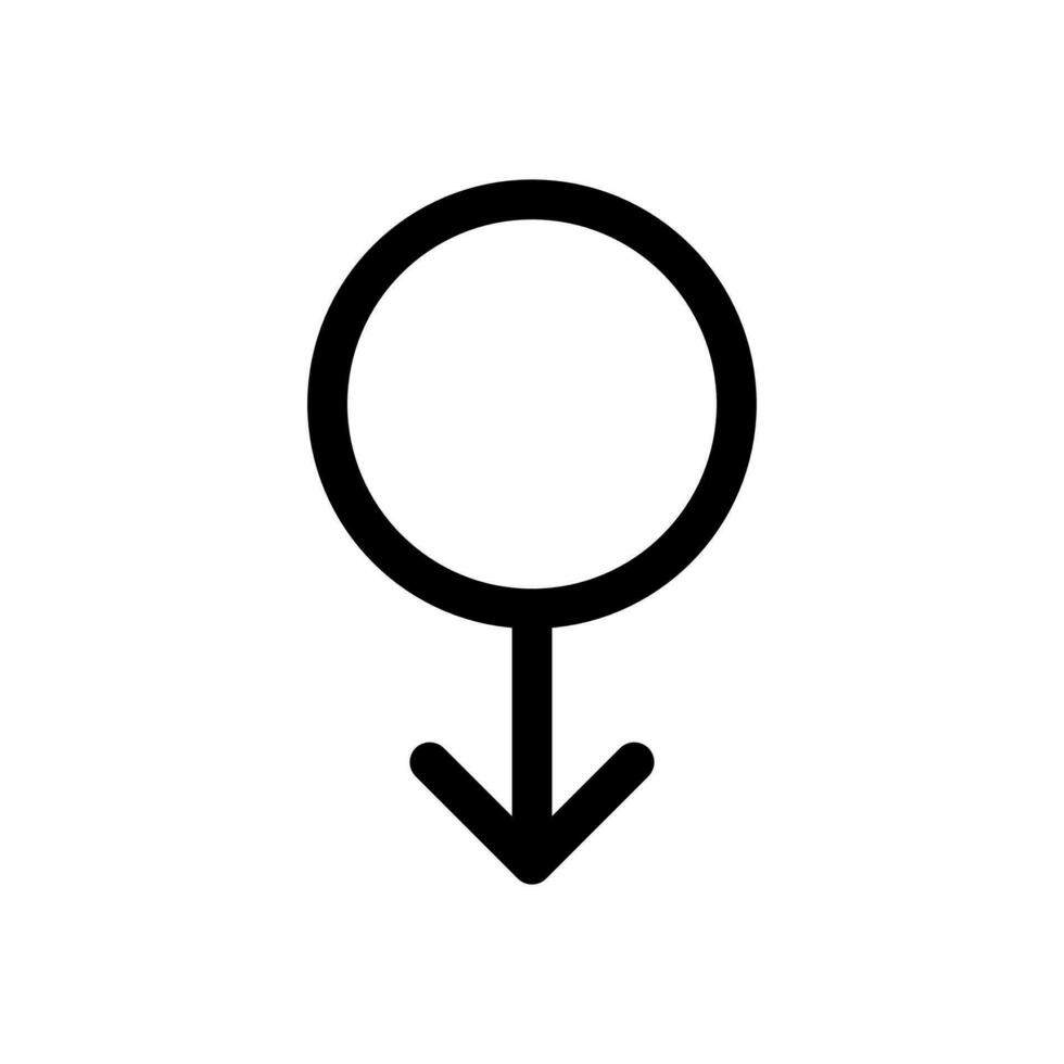 Male gender symbol icon in line style design isolated on white background. Editable stroke. vector